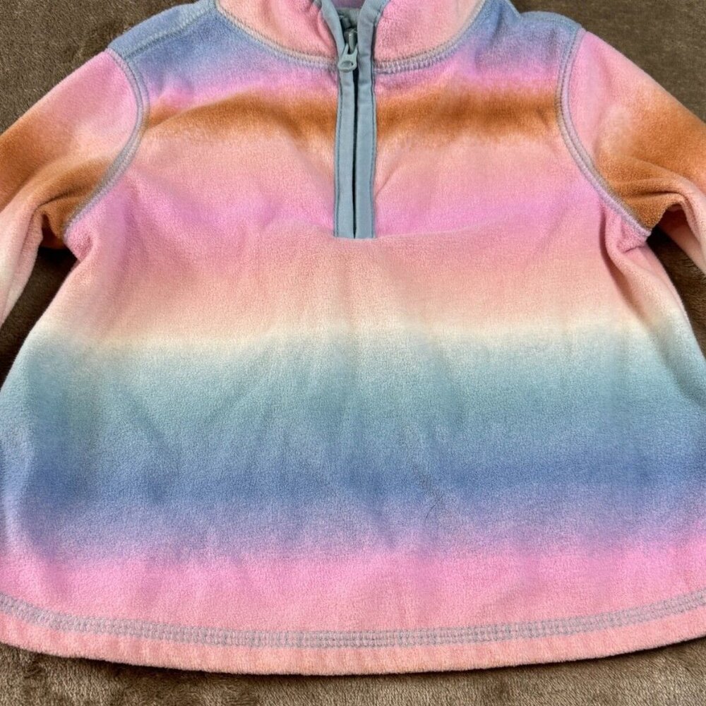 OSHKOSH B'GOSH Girls 1/4 Zip Colorful Fleece & Carters Zip up Hoodie SIZE 18M - Picture 5 of 15